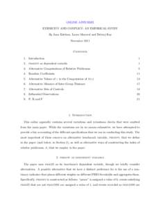 ONLINE APPENDIX ETHNICITY AND CONFLICT: AN EMPIRICAL STUDY By Joan Esteban, Laura Mayoral and Debraj Ray November[removed]Contents