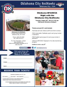 Oklahoma City / DECA / Bricktown / Mickey Mantle / Oklahoma / Baseball / Geography of Oklahoma / RedHawks Field at Bricktown