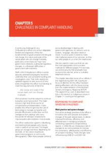 Challenges in complaint handling—Chapter 5—Commonwealth Ombudsman annual report[removed]