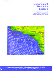 GEOPHYSICAL RESEARCH LETTERS, VOL. 29, NO. 17, 1821, doi:[removed]2001GL014203, 2002  QuikSCAT reveals the surface circulation of the Catalina Eddy Hua Hu and W. Timothy Liu Jet Propulsion Laboratory, California Institut