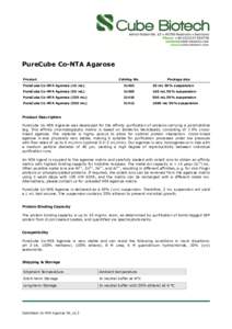 PureCube Co-NTA Agarose Product Catalog No.  Package size