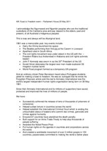 Microsoft Word - CM speech TOF Parliament House[removed]doc