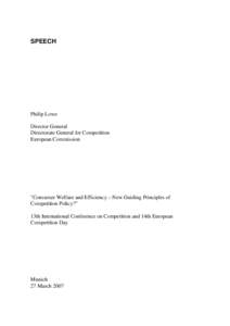 Business / Competition / Welfare economics / Article 101 of the Treaty on the Functioning of the European Union / Economics / Merger control / European Union competition law / United States antitrust law / Competition law / Mergers and acquisitions / Law