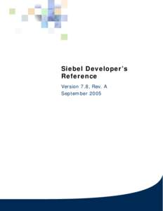 Siebel Developer’s Reference