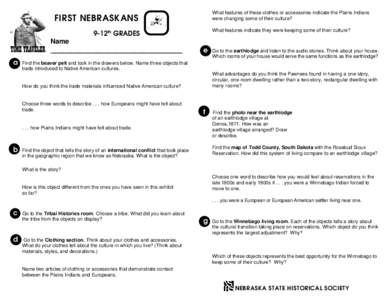What features of these clothes or accessories indicate the Plains Indians were changing some of their culture? FIRST NEBRASKANS  What features indicate they were keeping some of their culture?