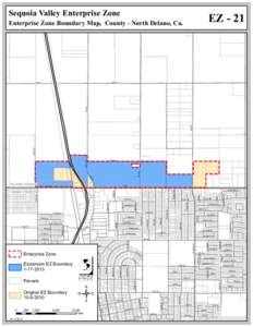 Sequoia Valley Enterprise Zone  EZ - 21 Enterprise Zone Boundary Map, County - North Delano, Ca.