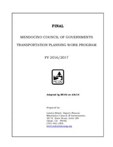 Transportation planning / Mendocino Transit Authority / Mendocino County /  California / Sustainable Communities and Climate Protection Act / Transportation improvement program / Noyo / Regional Transportation Plan / Metropolitan Transportation Authority