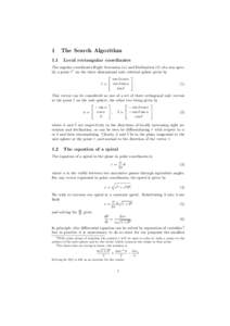 1 1.1 The Search Algorithm Local rectangular coordinates