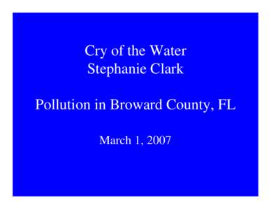 Cry of the Water Stephanie Clark
