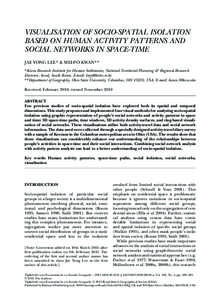 ANALYSIS OF SOCIO-SPATIAL ISOLATION: VISUALIZATIONS BASED ON