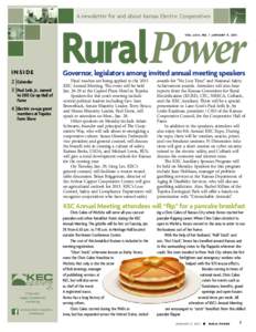 A newsletter for and about Kansas Electric Cooperatives  RuralPower Vol . L XIII, No. 1 January 11, 2013  Inside