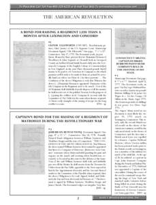 THE AMERICAN REVOLUTION A BOND FOR RAISING A REGIMENT LESS THAN A MONTH AFTER LEXINGTON AND CONCORD! *1 OLIVER ELLSWORTHRevolutionary patriot; Chief Justice of the U.S. Supreme Court. Manuscript Document Si