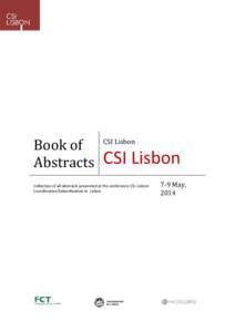 Book of Abstracts CSI Lisbon  CSI Lisbon