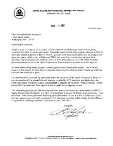 Letter to Senator Debbie Stabenow