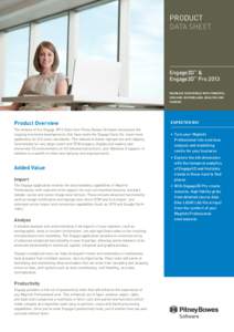 PRODUCT DATA SHEET Engage3D™ & Engage3D™ Pro 2013 RECREATE YOUR WORLD WITH POWERFUL