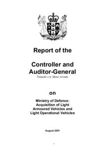 Ministry of Defence: Acquisition of Light Armoured Vehicles and Light Operational Vehicles