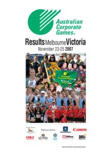 Australian Corporate Games Results MelbourneVictoria November[removed]