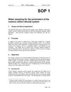 Containers / Water / Nansen bottle / Headspace / Carbon dioxide / Total organic carbon / Sample / Bung / Properties of water / Chemistry / Inorganic solvents / Water pollution