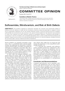 Obstetrics / Antibiotics / Hydantoins / Nitrofurans / Nitrofurantoin / Sulfonamide / Teratology / Urinary tract infection / Pregnancy / Medicine / Chemistry / Organic chemistry