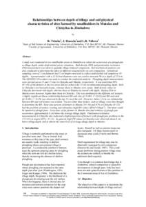 Relationships between depth of tillage and soil physical characteristics of sites farmed by smallholders in Mutoko and Chinyika in Zimbabwe by  1