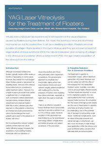 Vision / Floater / Cataract surgery / Posterior vitreous detachment / Vitrectomy / Nd:YAG laser / Yttrium aluminium garnet / Vitreous humour / Q-switching / Medicine / Optics / Eye surgery