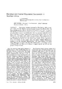 Florisbad and Human Population Succession in Southern Africa G. P. RIGHTMIRE