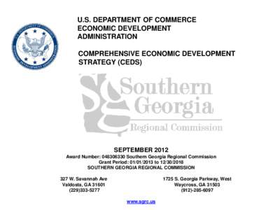 U.S. DEPARTMENT OF COMMERCE ECONOMIC DEVELOPMENT ADMINISTRATION COMPREHENSIVE ECONOMIC DEVELOPMENT STRATEGY (CEDS)