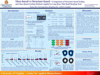 Mass-based vs Structure-based --Comparison of Structure-based Scaling and Mass-Based Scaling Methods Applied to Long Bone Mid-Shaft Bending Tests Taotao Wu, Taewung Kim, Bingbing Nie, Jeff R. Crandall Introduction