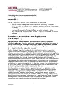 Fair Registration Practices Report