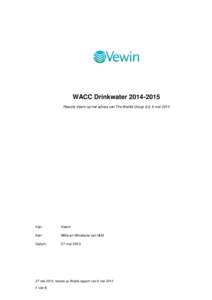 WACC DrinkwaterReactie Vewin op het advies van The Brattle Group d.d. 6 mei 2013 Van:  Vewin
