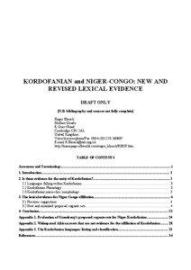 Lexical evidence for Kordofanian
