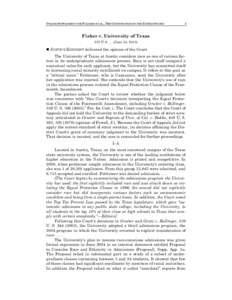 ONLINE SUPPLEMENT FOR PAULSEN ET AL., THE CONSTITUTION OF THE UNITED STATES  1 Fisher v. University of Texas 570 U.S. __ (June 24, 2013)
