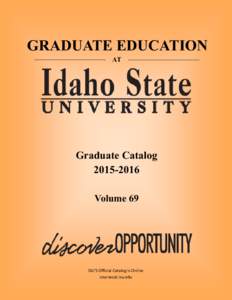 Idaho State University Graduate Catalog