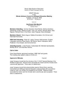 Draft Minutes of the Illinois Advisory Council on Bilingual Education[removed]