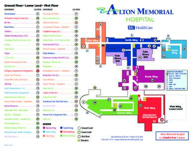 Ground Floor • Lower Level • First Floor DEPARTMENT Location DEPARTMENT	  Location