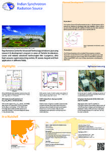 Indian Synchrotron Radiation Source Planned Development  Future plans 1