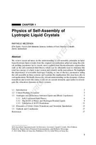 CHAPTER 1  AL Physics of Self-Assembly of Lyotropic Liquid Crystals