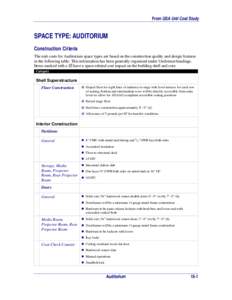 Construction Criteria for Auditorium Space Type from the GSA Unit Cost Study