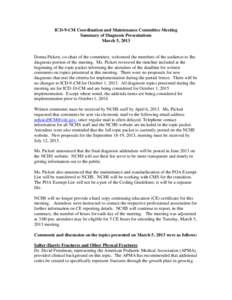 ICD-9-CM March 2011 Summary