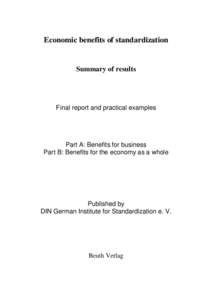 Economic benefits of standardization  Summary of results Final report and practical examples