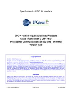 Privacy / Radio-frequency identification / Wireless / Identification / EPCglobal / RC-5 / ISO/IEC 18000-3 / Identifiers / Technology / Automatic identification and data capture