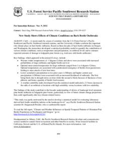 U.S. Forest Service Pacific Southwest Research Station CALIFORNIA – ALBANY-ARCATA-DAVIS-FRESNO-PLACERVILLE-REDDING-RIVERSIDE – HAWAII-HILO SCIENCE THAT MAKES A DIFFERENCE www.fs.fed.us/psw/