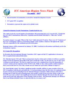 ICC Americas Region News Flash December, December,  •