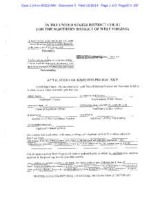 Murray Energy [No 9 Mine] - Application for Admission Pro Hac Vice of John Jevicky