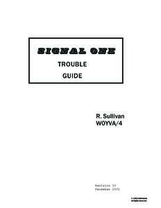 TROUBLE GUIDE R. Sullivan W0YVA/4