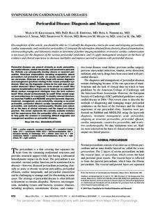 symposium on cardiovascular diseases  PERICARDIAL DISEASE