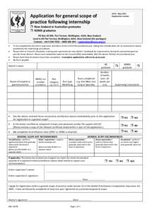 COS3 – May 2012 Registration number Application for general scope of practice following internship  New Zealand or Australian graduates