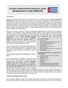 Economy of Cuba / Social economy / Social enterprise / Havana / Cuba / Cooperative / Outline of Cuba / Foreign relations of Cuba / Gulf of Mexico / Socialism / Political philosophy