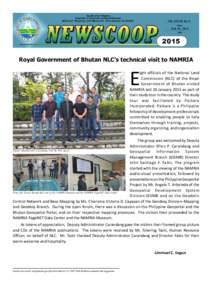 Vol. XXVII No. 5 Feb 02, Royal Government of Bhutan NLC’s technical visit to NAMRIA