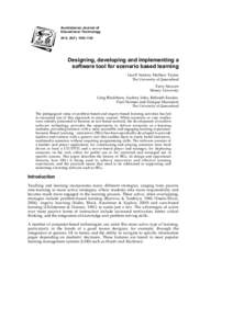 Australasian Journal of Educational Technology 2012, 28(7), [removed]Designing, developing and implementing a software tool for scenario based learning